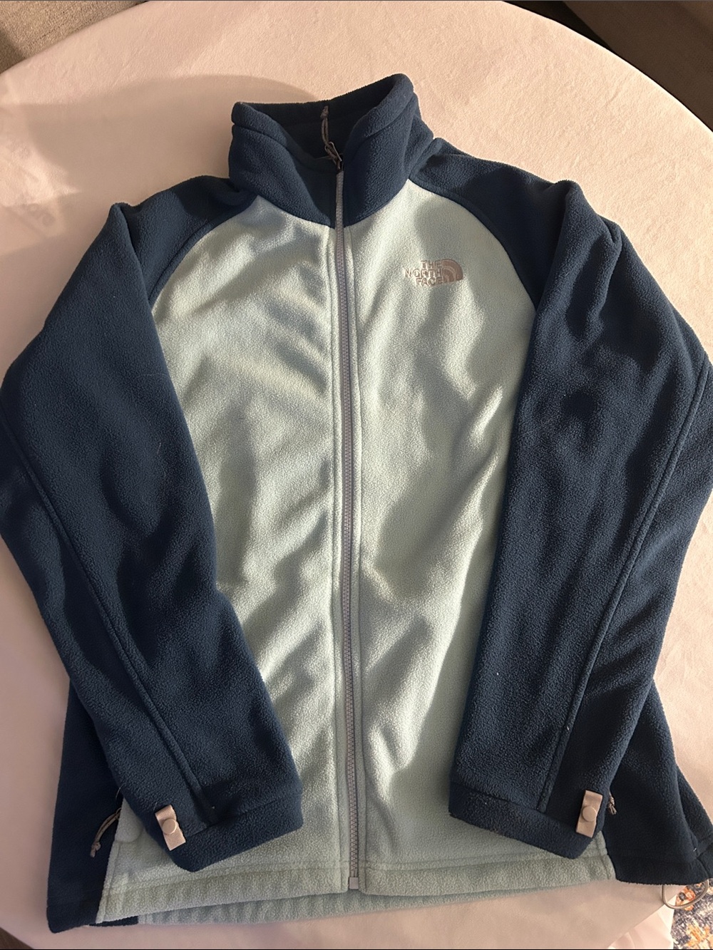 The North Face Women's Two-Tone Light Blue and Navy Fleece Jacket